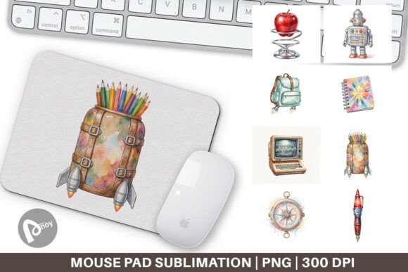 Atomic Age School Mouse Pad Watercolor: A Creative Addition to Your Workspace