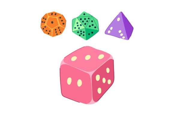 Cartoon Dice Illustrating Games of Chance