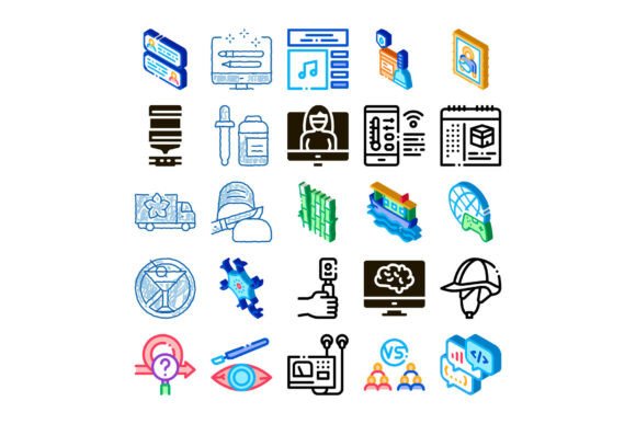 Collection of Isometric Icons for Modern: A Visual Language for the Digital Age