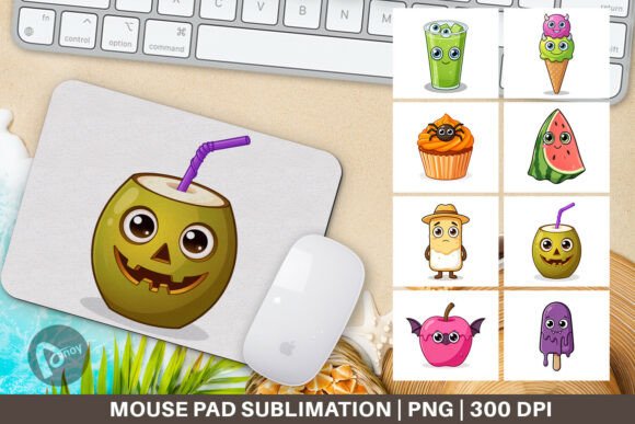 Cute Summer Halloween Treats Mouse Pad and Sublimation Mouse Pad: A Stylish Addition to Your Workspace