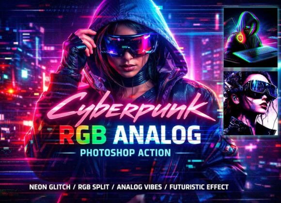 Cyberpunk RGB Analog Photoshop Action