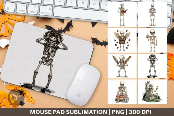 Dark Academia Skeleton Mouse Pad PNG: A Strategic Addition to Your Workspace