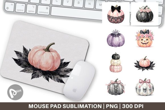 Elegant Soft Goth Pumpkin Mouse Pad PNG: A Stylish Addition to Your Workspace