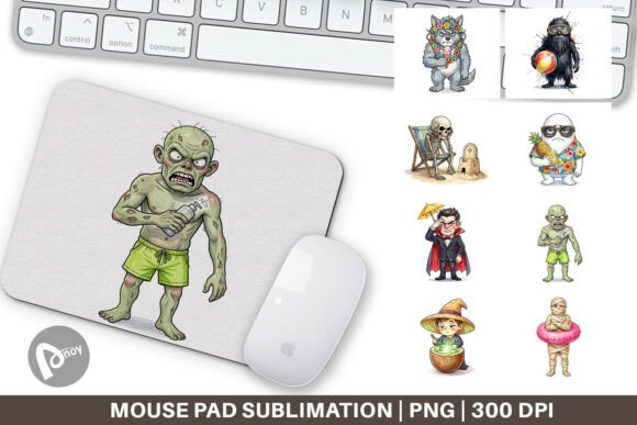 Enhance Your Workspace with the Watercolor Tropical Ghouls Mouse Pad