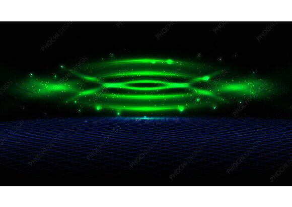 Futuristic Neon Green Energy Blast Pulse