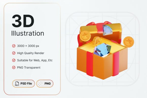 Gift Icon: A Versatile 3D Design for Digital Projects