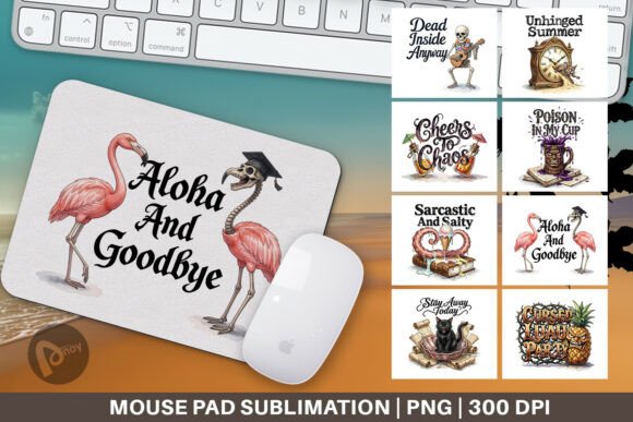 Gothic Summer Tropical Mouse Pad PNG: A Stylish Addition to Your Workspace