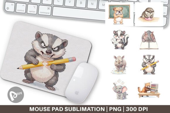 Grumpy School Animal Mouse Pad Art PNG: A Unique Way to Elevate Your Workspace