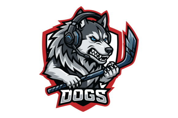 Husky Wolf Hockey Mascot Logo Design