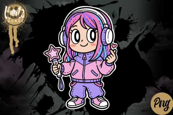 K Pop Kawaii Gamer Girl Chibi
