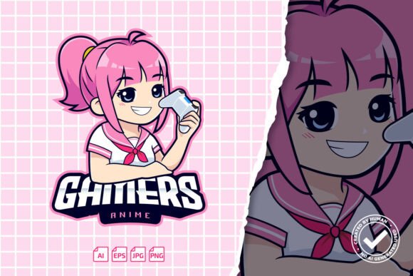 Kawaii Cute Anime Gamer Girl: A Versatile Design for Modern Creators