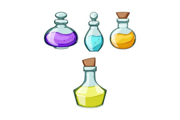 Magical Glass Bottles for Fantasy Themes