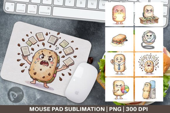 Melting Ice Cream Sandwich Mouse Pad PNG: A Unique Addition to Your Work Space