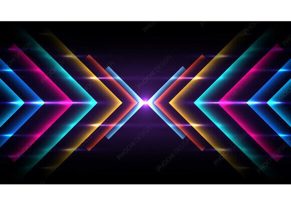 Neon Chevron Geometric Lines Background: A Dynamic Visual Tool for Modern Design