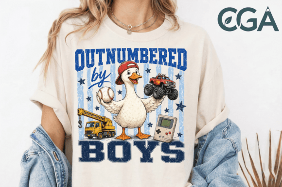 Outnumbered by Boys Funny Duck PNG: A Hilarious Celebration of Boy Mom Life