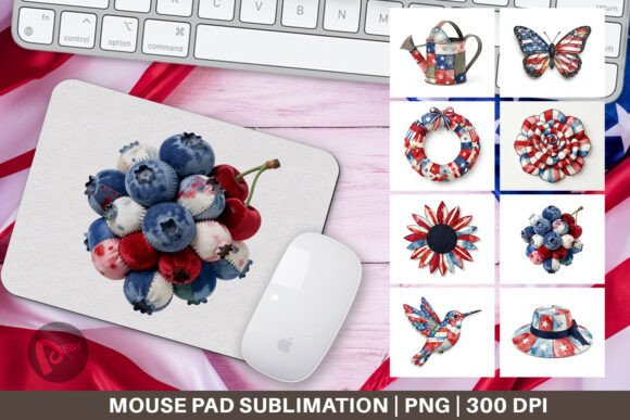 Patriotic Watercolor Bloom Mouse Pad and Sublimation Mouse Pad: Enhance Your Workspace with Style and Functionality