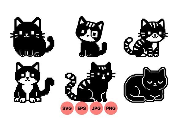 Pixel Art Cat Clipart Collection: A Nostalgic and Versatile Resource for Digital Creators