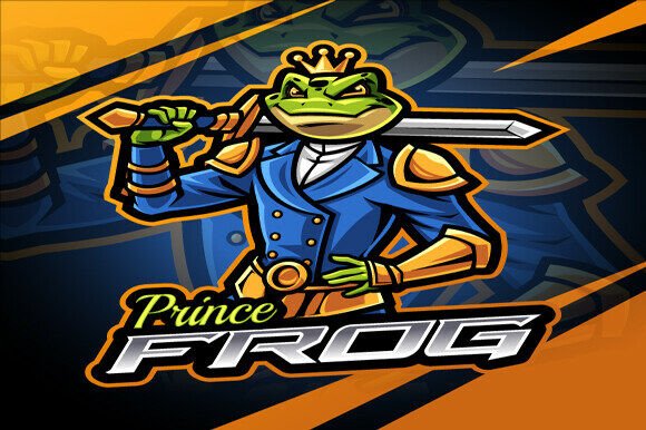 Prince Frog Esport Mascot Logo Design