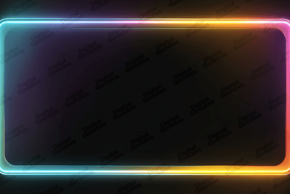 Rainbow Neon Frame Digital Background