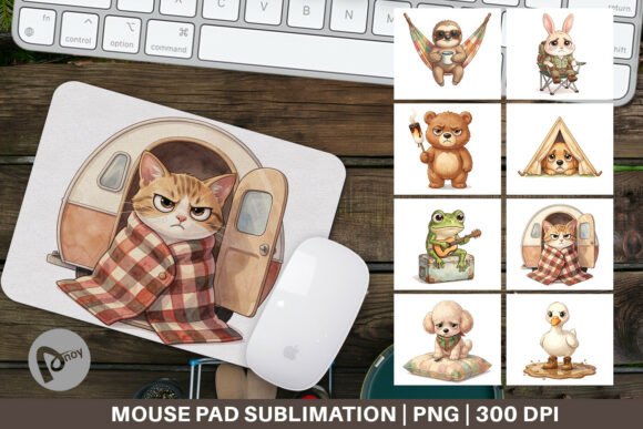 Retro Animal Glamping Mouse Pad: A Stylish and Functional Addition to Your Workspace