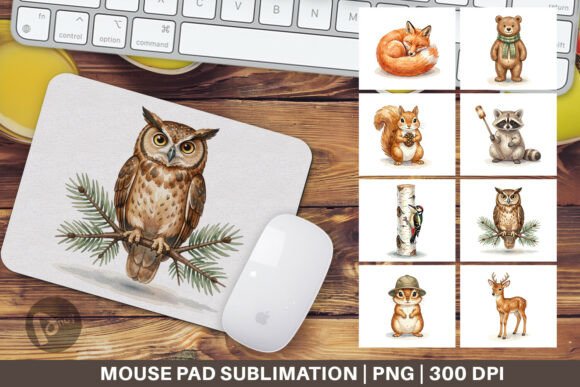Retro Forest Animal Watercolor Mouse Pad for a Creative and Productive Workspace