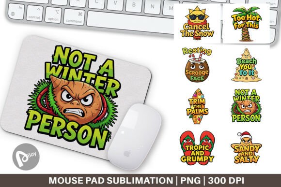 Salty Tropical Christmas Mouse Pad PNG: A Creative Addition to Your Workspace