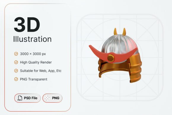 Samurai Hat Icon: A Premium Japanese 3D Design for Creative Projects