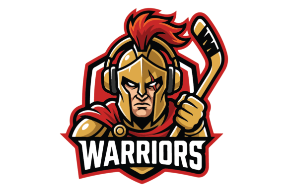 Spartan Hockey Warrior Mascot Logo