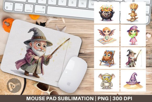Summer Halloween Wizard Mouse Pad PNG: A Creative and Functional Addition to Your Workspace