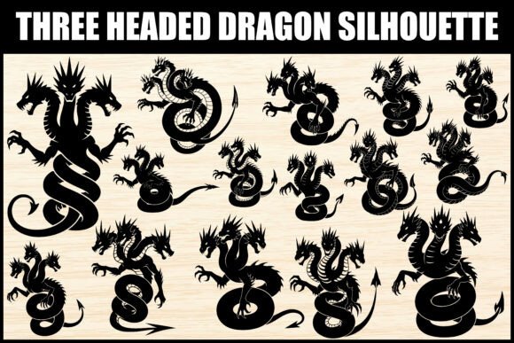 Three Headed Dragon Silhouette