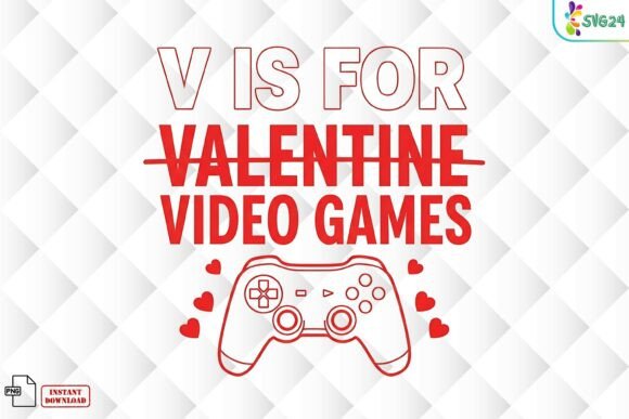 V is for Valentine Video Games PNG