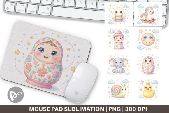 Watercolor Floating Toybox Mouse Pad