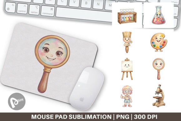 Watercolor Funky Science Art Mouse Pad: A Creative Addition to Your Workspace