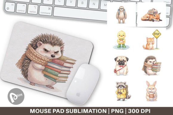 Watercolor Tired Animal Mouse Pad PNG: A Creative and Functional Addition to Your Workspace