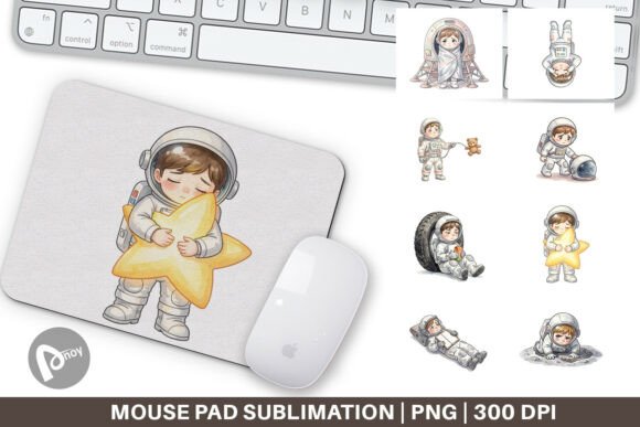 Watercolor Tired Astronaut Mouse Pad: A Unique Blend of Art and Functionality