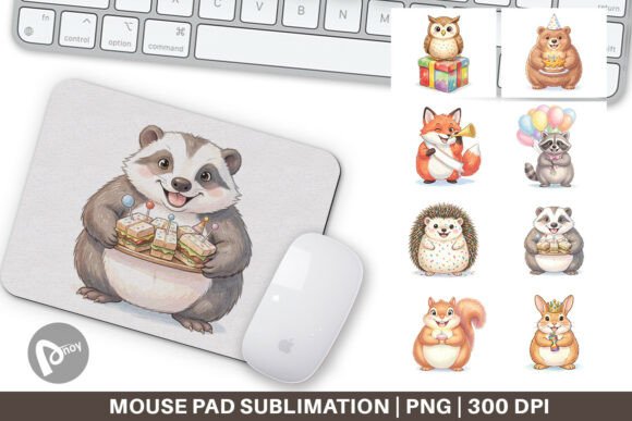 Woodland Birthday Watercolor Mouse Pad: A Creative Addition to Your Workspace